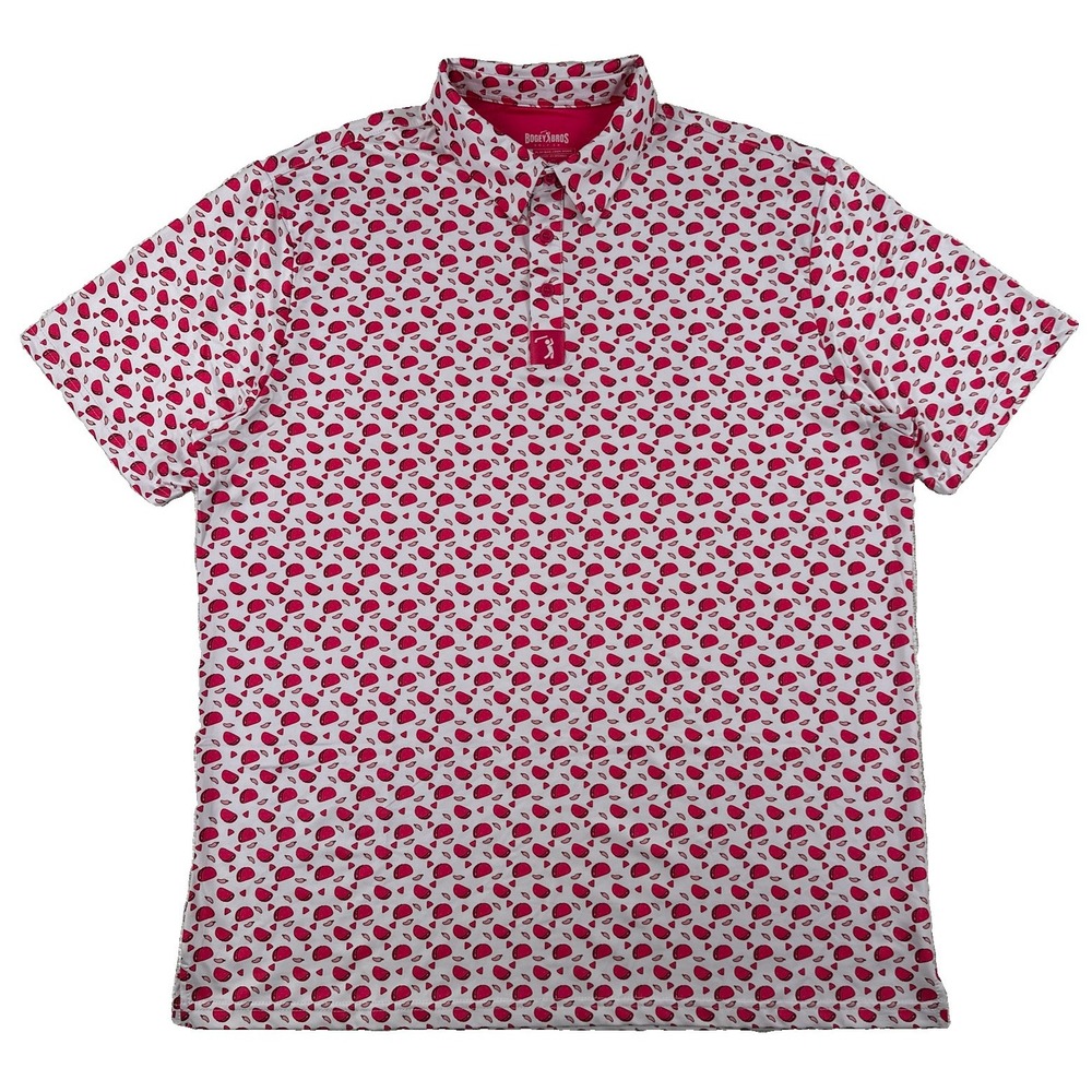 Bogey Bros Pink Taco AOP Golf Polo Shirt Men's XL Performance Stretch